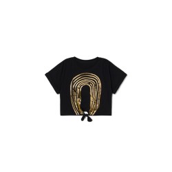 Soft Rainbow Crop T-shirt  Black