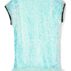 Embellished Sequin Dress  Light Blue