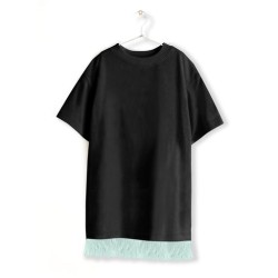 Embellished Fleece Dress  Black
