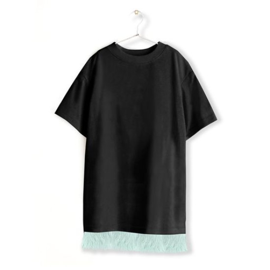 Embellished Fleece Dress  Black