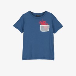 CRAB MESH POCKET TEE  NAVY