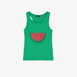 WATERMELON POCKET GIRL TEE GREEN