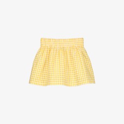 GINGHAM SHORT SKIRT  YELLOW+WHITE