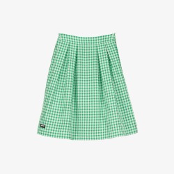 GINGHAM MIDI SKIRT  GREEN