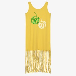 COCONUT FRINGED DRESS YELLOW