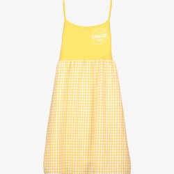 GINGHAM MIDI DRESS  YELLOW+WHITE