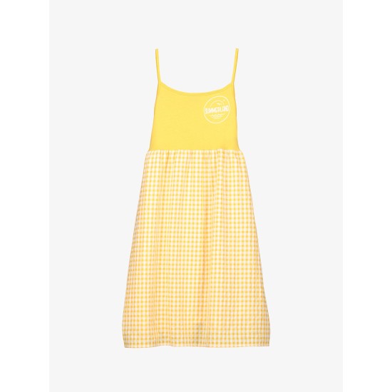 GINGHAM MIDI DRESS  YELLOW+WHITE