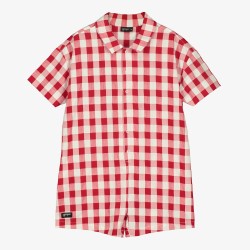 GINGHAM JUMPSUIT RED+WHITE