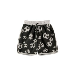 SOCCER BALLS RETRO SWIM SHORT  ASPHALT