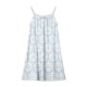 Crochet Print Beach Dress  Blue