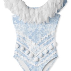 Rose Swimsuit with Petals   Blue