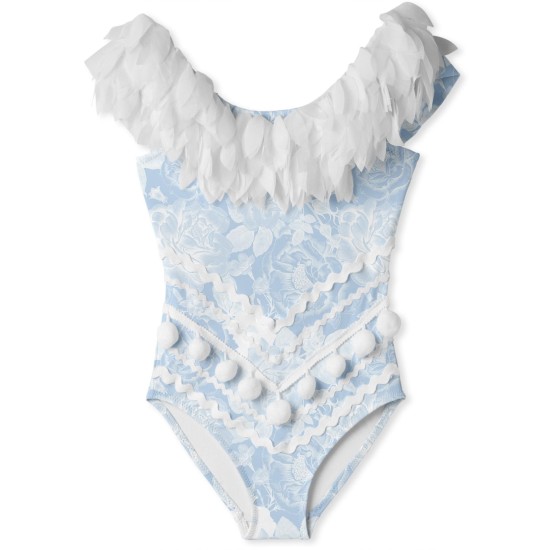 Rose Swimsuit with Petals   Blue