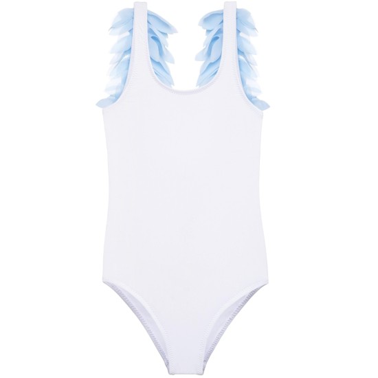 White Tank with Blue Petals
