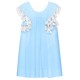 Blue Cotton Beach Dress with Tassels