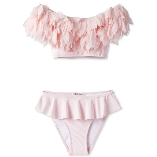 Pink Draped Bikini with Petals
