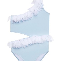 Blue Swimsuit with Petals