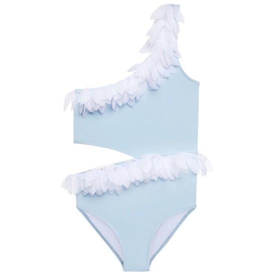 Blue Swimsuit with Petals