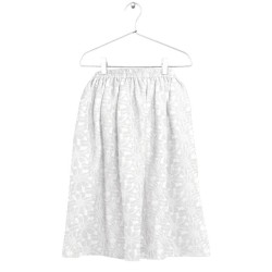 Embroidered Midi Skirt / White