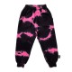 SHOCKING PINK TIE DYE Sweatpants  Black