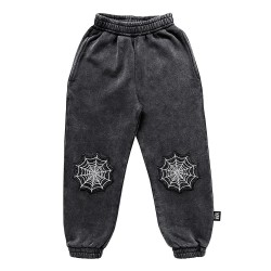 PATCHED SPIDER WEB Jogging Pants  Grey