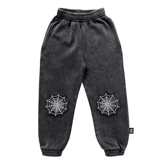 PATCHED SPIDER WEB Jogging Pants  Grey