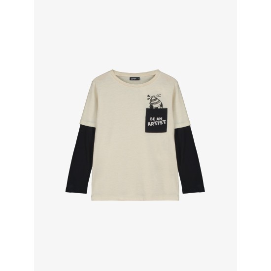 Graffiti Pocket Tee  Chalk