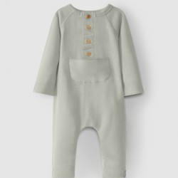 Romper Carded jersey w/pocket mint blu