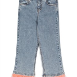 Embellished Denim trousersBlue