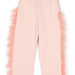 Embellished Straight leg track pantsPeach
