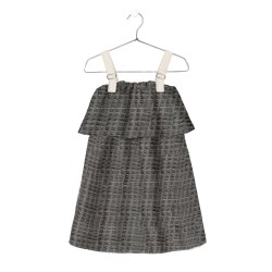 Buckle Stap Jacquard DressMetallic