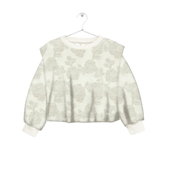 Floral Jacquard Top  Beige