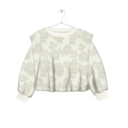 Floral Jacquard Top  Beige
