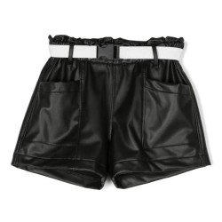 Faux Leather ShortsBlack