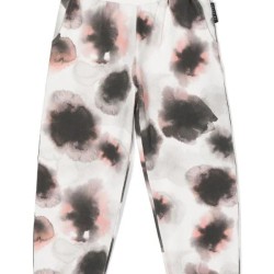 Abstract Print Track Pantsoff-white