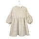 Jacquard Puff Sleeve Dress  Beige
