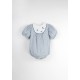 Embroidered Romper Suit w/ Yoke  Striped