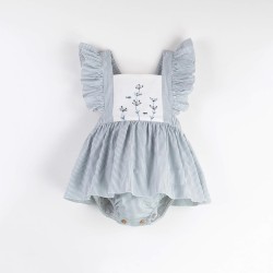 Romper Suit w/ Frill  Striped