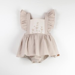 Romper Suit w/ Frill  Sand