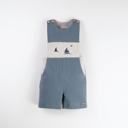 Boat Motif Dungarees  Blue