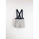 Embroidered Dungarees w/ Straps  Striped