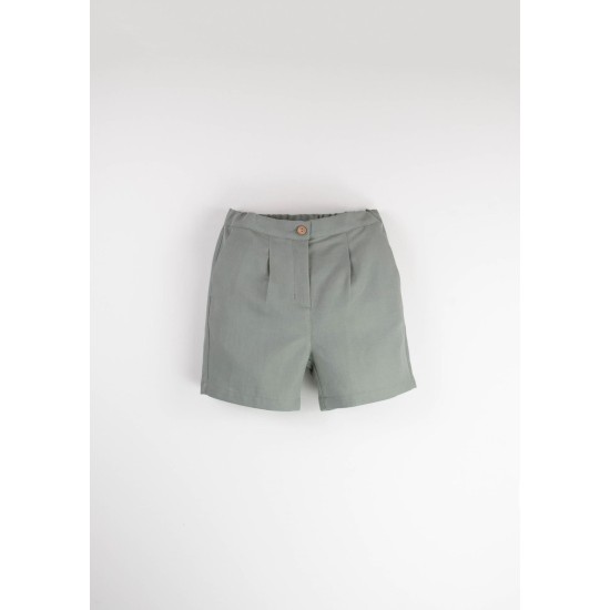 Green chino style shorts