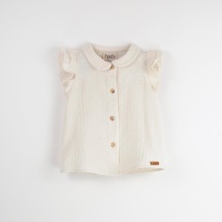 Off-White sleeveless shirt with frills