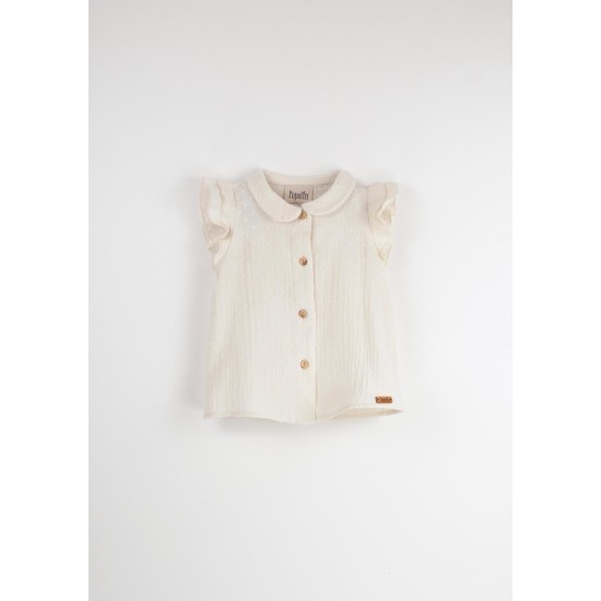 Off-White sleeveless shirt with frills