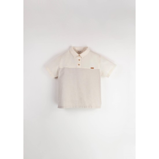 Sand Striped contrasting shirt