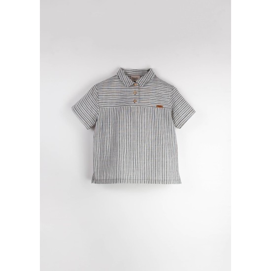 Embroidered striped contrasting shirt