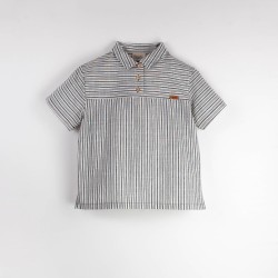Embroidered striped contrasting shirt