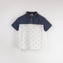 Embroidered Anchor motif contrasting shirt
