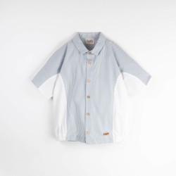 Navy Blue striped shirt with side panel