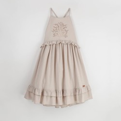 Sand /coral motif dress