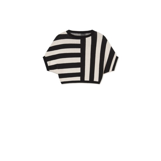 Iconic Lines Knit Jumper  cream-black